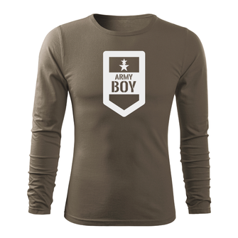 DRAGOWA Fit-T футболка з довгим рукавом армійська для хлопчика, оливкова 160г/м2