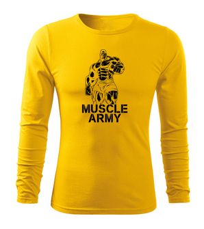 DRAGOWA Fit-T з довгим рукавом, м'язиста армійська чоловіча футболка, жовта 160г/м2