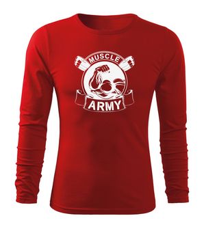 Оригінальна футболка DRAGOWA Fit-T з довгим рукавом для м'язової армії, червона 160г/м2