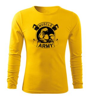 Оригінальна футболка DRAGOWA Fit-T з довгим рукавом для м'язової армії, жовта 160г/м2