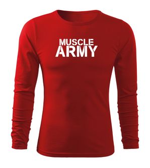 DRAGOWA Fit-T армійська футболка з довгим рукавом, червона 160г/м2