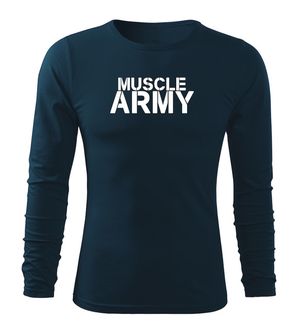 DRAGOWA Fit-T армійська футболка з довгим рукавом, темно-синя 160г/м2