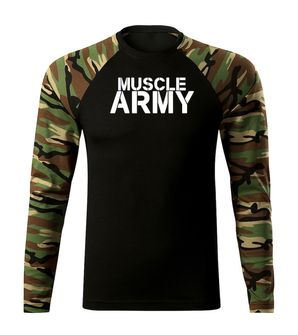 DRAGOWA Fit-T армійська футболка з довгим рукавом для м'язів, лісова 160г/м2