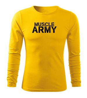 DRAGOWA Fit-T армійська футболка з довгим рукавом, жовта 160г/м2