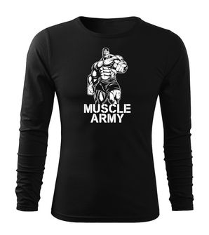 DRAGOWA Fit-T з довгим рукавом, мускулиста армійська чоловіча футболка, чорна 160г/м2