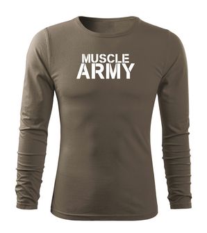 DRAGOWA Fit-T армійська футболка з довгим рукавом, оливкова 160г/м2