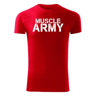 Фітнес-футболка DRAGOWA м'язова армія, червона 180г/м2