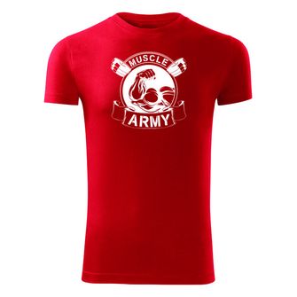Фітнес-футболка DRAGOWA muscle army original, червона 180г/м2