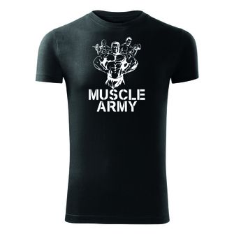 Фітнес-футболка DRAGOWA muscle army team, чорна 180g/m2