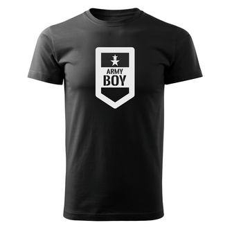 DRAGOWA коротка футболка армійська для хлопчика, чорна 160г/м2