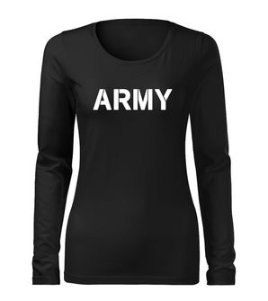 Жіноча армійська футболка DRAGOWA Slim з довгим рукавом, чорна 160г/м2