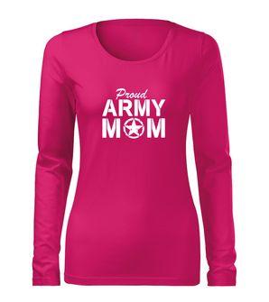 DRAGOWA Тонка жіноча футболка з довгим рукавом армійська мама, рожева 160г/м2