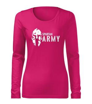 DRAGOWA Тонка жіноча футболка з довгим рукавом спартанська армія, рожева 160г/м2