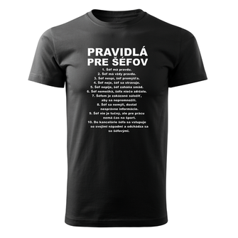 Коротка футболка DRAGOWA правила для босів, чорна 160г/м2