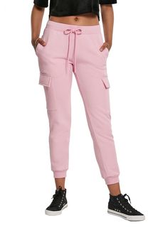 Urban Classics Жіночі карго штани, рожеві