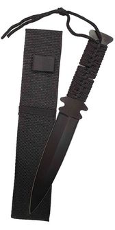 Метальний ніж з чорним параkордом BC, чорний