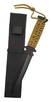 Метальний ніж з оливковим параkордом BC, чорний