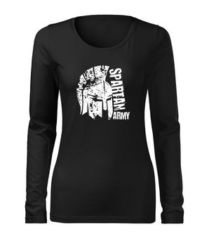 DRAGOWA Тонка жіноча футболка з довгим рукавом Leon, чорна 160г/м2