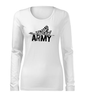 DRAGOWA Тонка жіноча футболка з довгим рукавом Nabis, біла 160г/м2