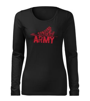 DRAGOWA Тонка жіноча футболка з довгим рукавом RedNabis, чорна 160г/м2