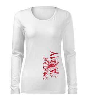 DRAGOWA Тонка жіноча футболка з довгим рукавом Війна, біла 160г/м2