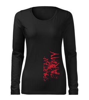 DRAGOWA Тонка жіноча футболка з довгим рукавом RedWar, чорна 160г/м2